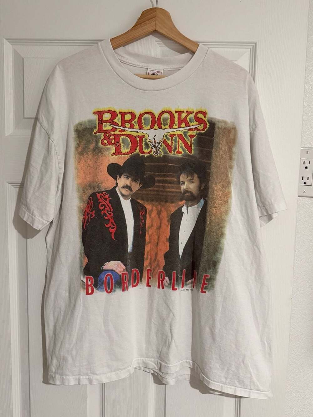 Vintage 1996 Brooks & Dunn Borderline Concert Tour T-Shirt Size XL